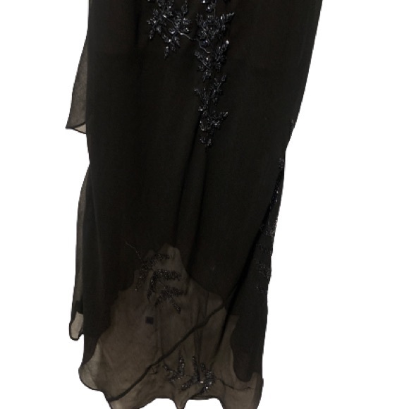 MARINA Floral Deco Beaded Mermaid Gown Black Sz 6 EUC - Picture 8 of 15